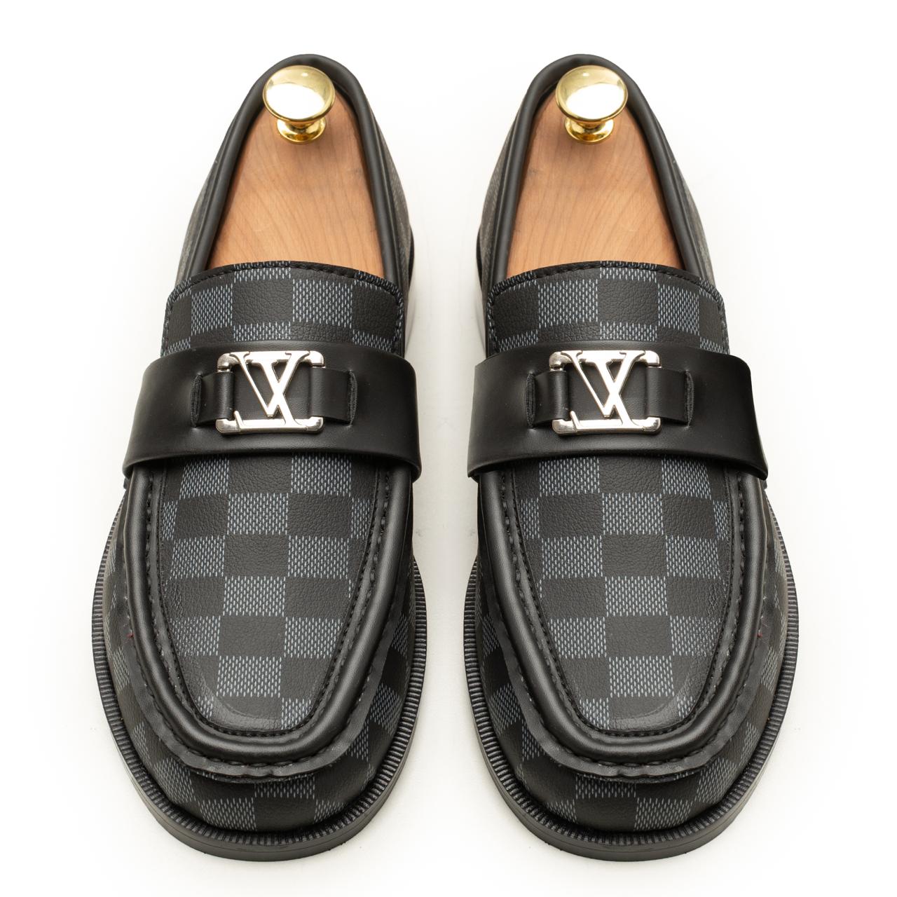 LV Check Loafers Black
