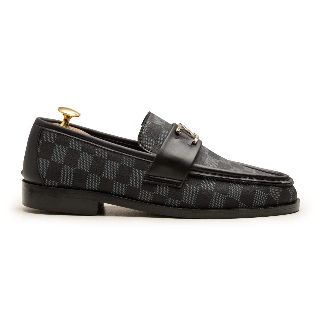 LV Check Loafers Black